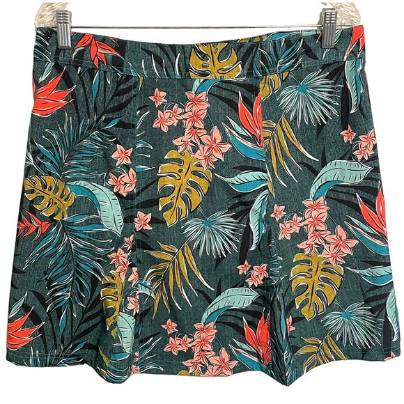Rip Skirt Hawaii Vintage Bali Jungle Skirt Womens Large Green Tropical Floral - Picture 3 of 10